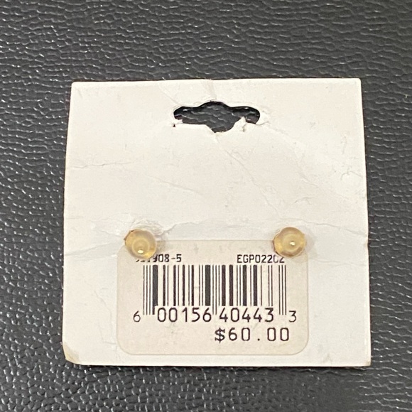 HAUTE JEWELS 925 Sterling Silver Gold Vermeil Solitaire Stud 4mm Earrings 1.8g - Picture 7 of 16